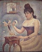 Georges Seurat Young woman Powdering Herself oil painting reproduction